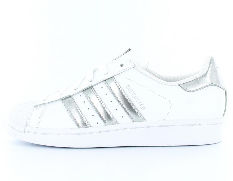 adidas superstar femme blanche et argent